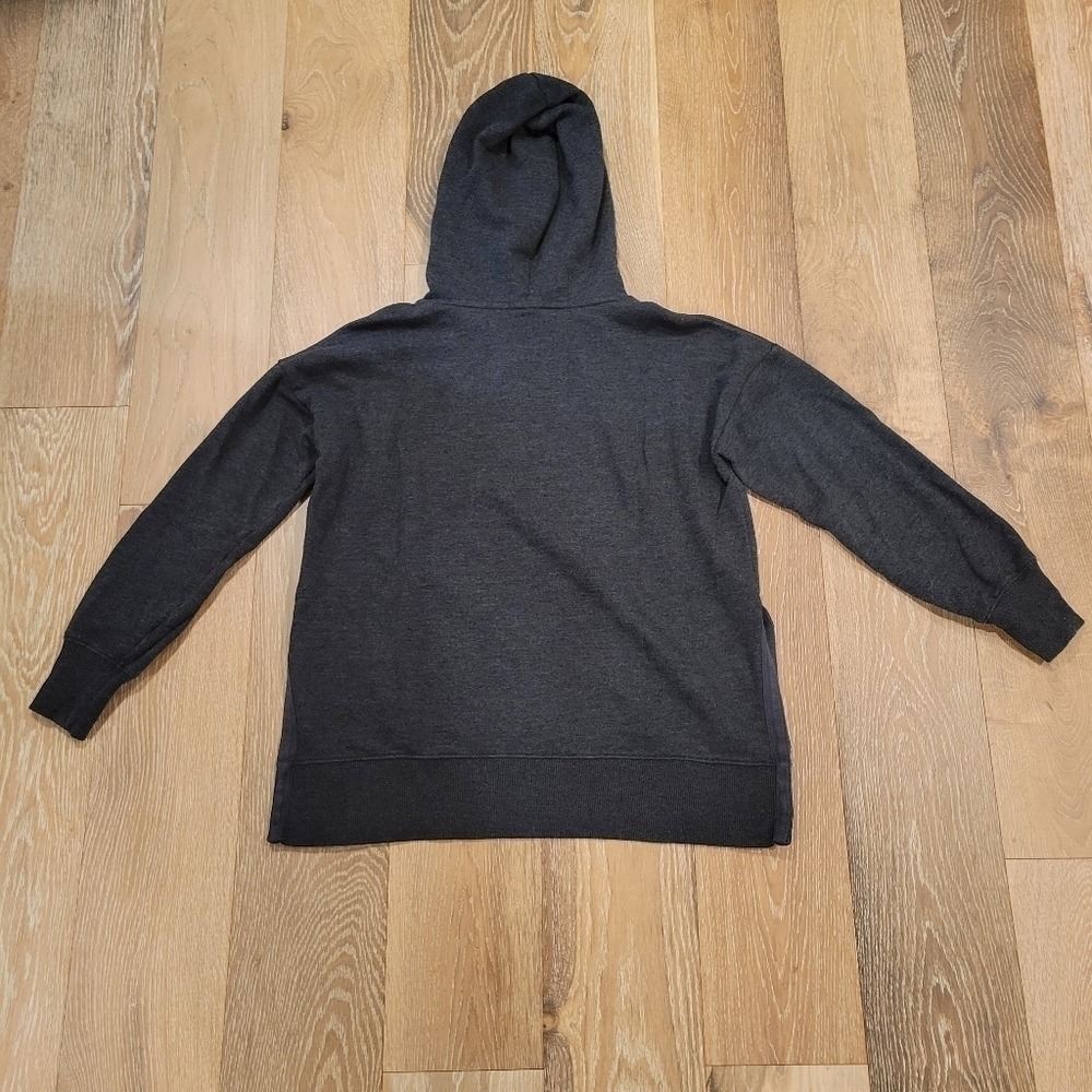 Aerie Womens Oversized Charcoal Grey Heathered Hoodie Side Slit XS 201803445 - Picture 6 of 10